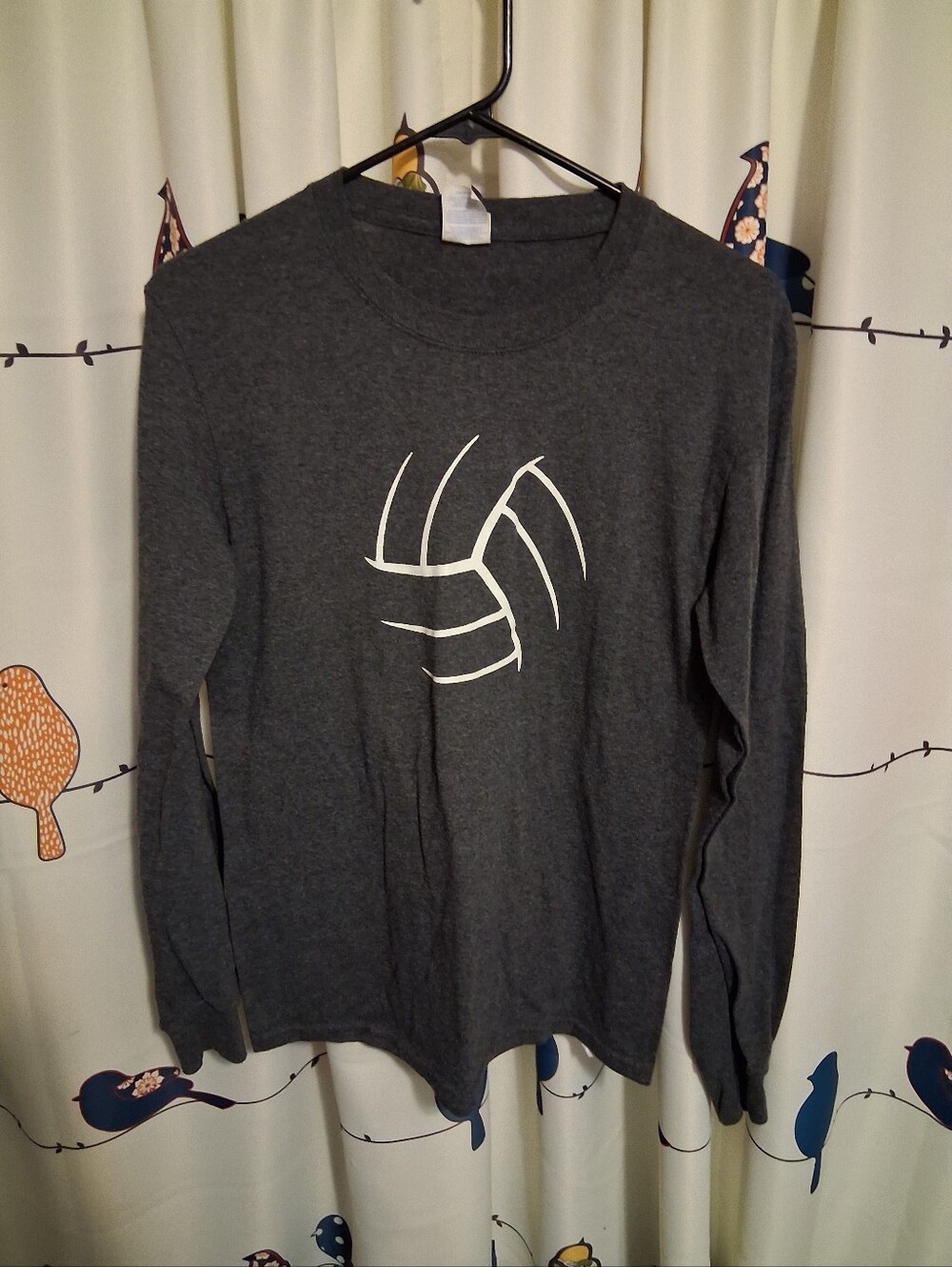 Dark Gray Long-Sleeve Volleyball Graphic Shirt Size Youth XL